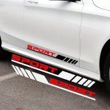 Set 2 stickere autoadezive Tuning in doua culori, model &quot;Racing Stripes V3&quot;, dimensiune 58 cm, culoare Negru + Rosu FAVLine Selection, Oem