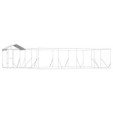 Cumpara ieftin Padoc exterior cu acoperis argintiu 10x6x2,5 m otel galvanizat