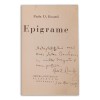 Radu D. Rosetti - Epigrame, 1949, Editie Numerotata 51/300, Dedicatie Serban Cioculescu, Bibliofilie