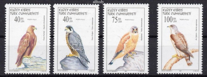 CIPRU - TURC 1997, Fauna, Pasari, serie neuzata, MNH