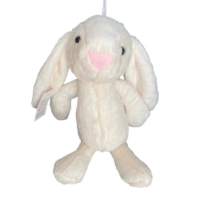 Iepuras alb de plus pentru aranjamente botez