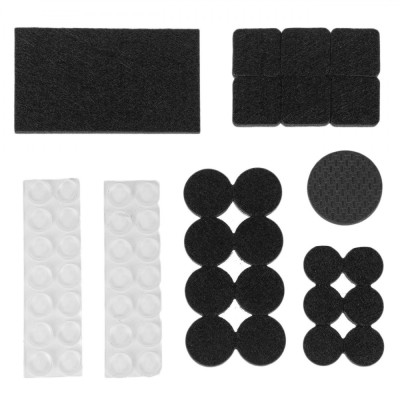 Set Capace Autoadezive Protecție Mobilă, 162 Buc, Diverse Forme, Negre, PVC Transparente foto