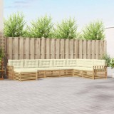 vidaXL Set Canapele Exterior Lemn Acacia Alb Crem 8 Piese Mobilier Gradina Rezistent Vreme