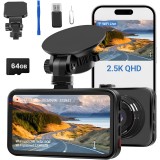 Camera Auto Technovici, Card 64GB inclus, Inregistrare Clara Zi si Noapte, Rezolutie QHD, Unghi Larg 170 grade, WiFi, Senzor G