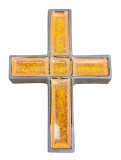 CRUCIFIX VINTAGE DECORATIV DIN CERAMICĂ