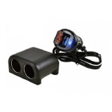 Priza Auto 12V/24V 120W + USB 3100mA, Incarcare Multipla 3 Porturi, Display LCD Tensiune, Protectie Curent