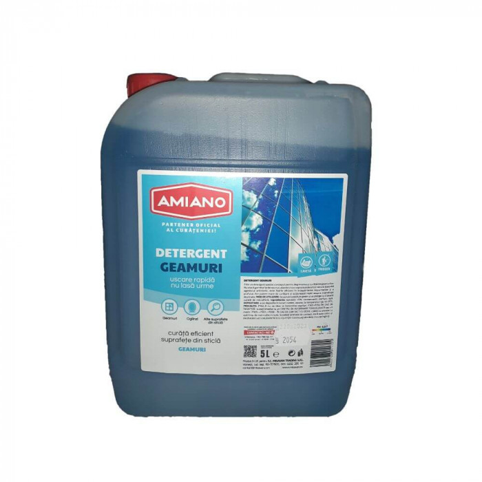 Detergent Geamuri Amiano, 5 L, Detergent pentru Geamuri, Detergent Sticla, Detergent pentru Sticla, Detergent pentru Suprafete din Sticla, Detergent O