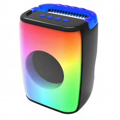 Boxa portabila bluetooth, acumulator, mp3, USB, Card-TF, Radio FM, Led RGB, TWS