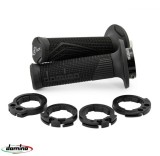 Set mansoane universale Domino (cu comanda acceleratie) - culoare: negru (lungime: mm - pentru ghidon de 22 mm)