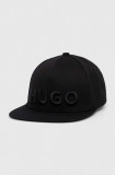 HUGO șapcă culoarea negru, cu imprimeu 50510116