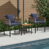 vidaXL Set de Mobilier pentru Exterior 3 pcs Gri și albastru marin 42025235