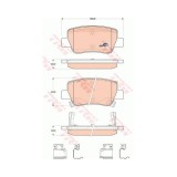 Placute frana Toyota Avensis Sedan (Zrt27, Adt27), 11.2008-, Motorizare 2.2 D, TRW