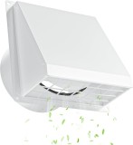 Grilă de protecție la intemperii cu ventilație 150mm cu clapetă de reflux &ndash; Alb