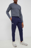 Under Armour pantaloni de trening barbati, culoarea albastru marin, neted