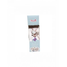 Martisor tip brosa cu model pisicuta alba pentru 1 si 8 martie