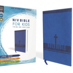 NIV Bible for Kids, Large Print, Imitation Leather, Blue, Red Letter Edition, Comfort Print: Thinline Edition