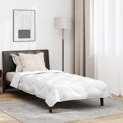 vidaXL Pilotă de vară cu pernă 2 pcs Alb 135 x 220 cm Microfibră foto