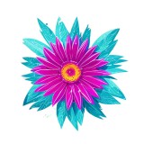 Cumpara ieftin Sticker decorativ, Floare, Turcoaz, 63 cm, 8904ST, Oem