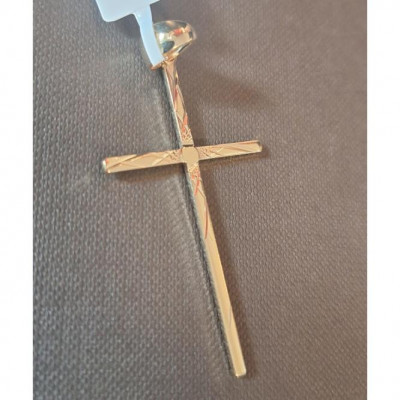 Cruce lunga placata cu aur Sacrum - 5 cm foto