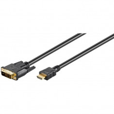 Cablu HDMI Goobay, DVI-D tata/DVI-D tata, contacte aurite, lungime 2 m foto