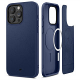 Husa Spigen Cyrill Kajuk Mag MagSafe pentru Apple iPhone 15 Pro Max Albastru inchis, Piele Ecologica, Carcasa
