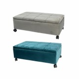 Banchetă DKD Home Decor 70 x 39,5 x 24,5 cm Gri Verde Plop (2 Unități)