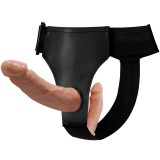 Cumpara ieftin Strap-on Realist cu Dildo Dublu, Vene Proeminente, Fara BPA, Rezistent la Apa, Reglabil/Detasabil, pentru Stimulare Dubla si Placeri Unice, Usor de Cu