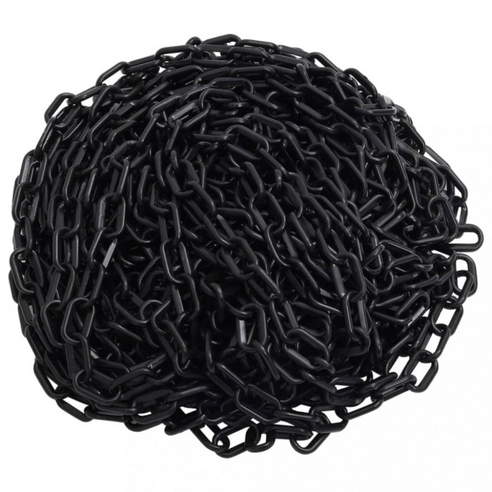 Gossi lant de avertizare, negru, 30 m, &Oslash;4 mm, plastic