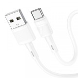 Cablu Date si Incarcare USB-A - USB-C HOCO X83 Victory, 60W, 1m, Alb