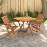 Cumpara ieftin Set de gradina bistro pliabil cu 3 piese 3 buc. natural