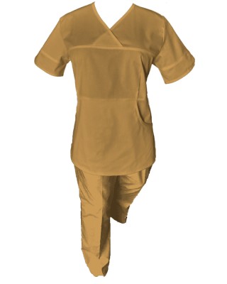 Costum Medical Pe Stil, Bej cu Elastan, Model Sanda - XL, 4XL foto