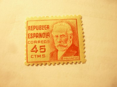 Timbru Spania 1936 - Personalitati - Pablo Iglesias , val. 45C , sarniera foto