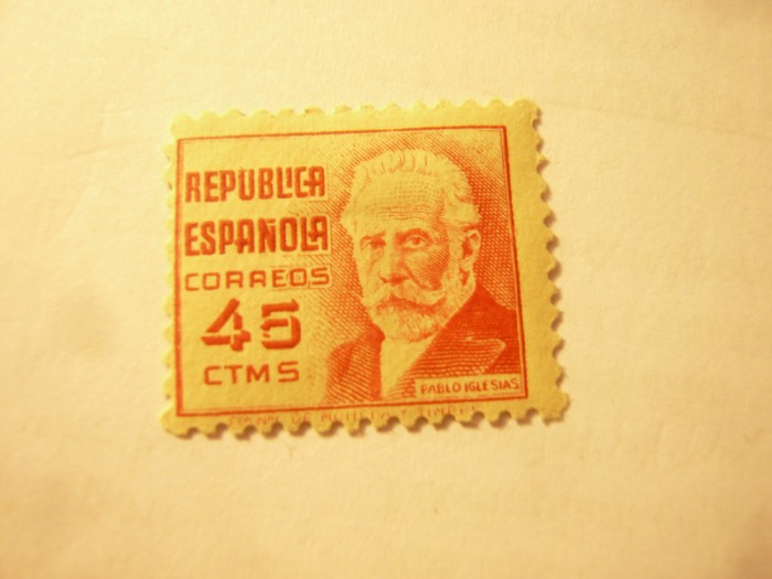 Timbru Spania 1936 - Personalitati - Pablo Iglesias , val. 45C , sarniera