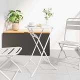 VidaXL Masă de Grădină Alb 50 x 50 x 72 cm Oțel