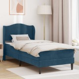 vidaXL Cadru de pat cu headboard albastru 90 x 200 cm Catifea 3415183