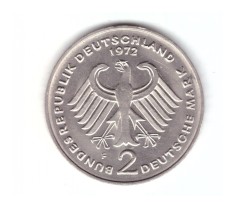 Moneda Germania 2 mark/marci 1972 F, Konrad Adenauer, cu luciu