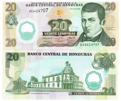 Honduras 20 Lempiras 2008 P-95 UNC foto