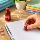 Radiera 3 in 1, Forma Sticla de Suc, 8cm, Maro, CMCLASS