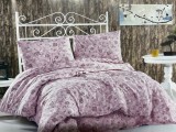 Lenjerie Pat Dublu Premium Bumbac 100% Satinat 4 Piese 240x260 cm, Husa Pilota 200x220 cm, Fete Perna 50x70 cm, Imprimeu