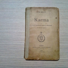 ANNIE BESANT - KARMA ou la Justice, d`apres la Theosophie - 1899, 108 p.