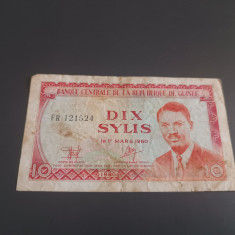 Bancnota 10 SYLIS 1960 Guinea