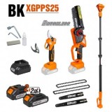 Set 3 unelte foarfeca, ferastrau, tija cu 2 acumulatori 2Ah