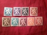 Serie mica Belgia 1944 - Stema si semnul Victoriei , 9 valori , urme sarniera , pete pe guma