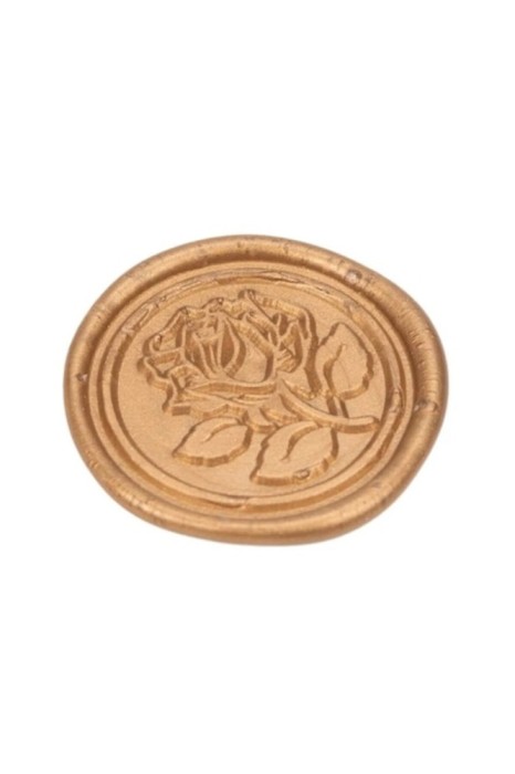 Sigiliu de ceară 3cm cu adeziv - model complet auriu roz (set de 50 buc.),