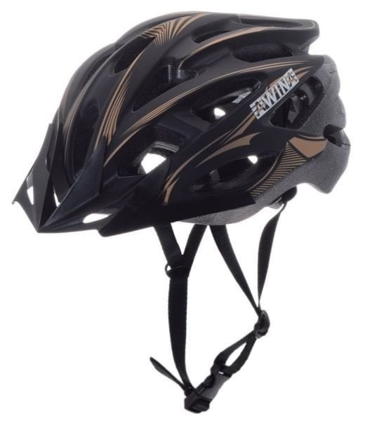 Casca ciclisti MTB Awina, marime L (58 cm-61 cm), culoare nergru/auriu Cod:AWR0465