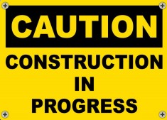 Construction In Progress Sign foto