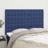 vidaXL Tăblii de pat, 4 buc, albastru, 72x5x78/88 cm, textil