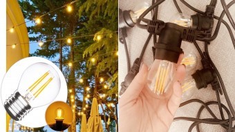 Ghirlanda luminoasa 10 m lungime, becuri led Edison cu filament 4 w, 1 dulie E27/ml, lumina calda, interconectabila 150 m foto