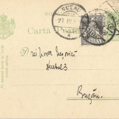 România, carte poştală 10, cu marcă fixă, circulată, 1929