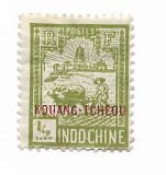 Indochina - Posta indochineza in Kouang/Tcheou Wan, Marci postale indochineze cu supratipar, 1927 - 1/10 C, neobliterat